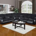 Microfiber And Leather Sectional Sleeper Sofa With Chaise And