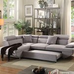 Amazon.com: ACME Jemima Gray Fabric Sectional Sofa with Sleeper