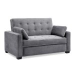 Shop Serta Avery Dream Grey Fabric Upholstered Convertible Full Sofa