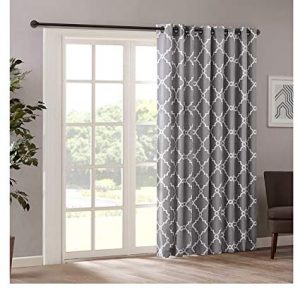 Amazon.com: 1pc 84 Grey Color Geometric Sliding Door Curtain, Gray