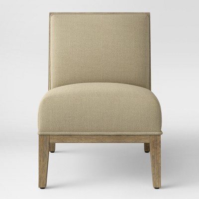 Rustic Wood Frame Slipper Chair Cream - Threshold™ : Target