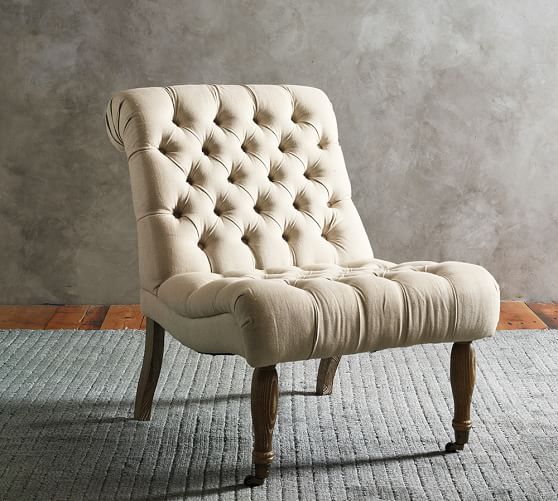 Carolyn Tufted Slipper Chair | Pottery Barn