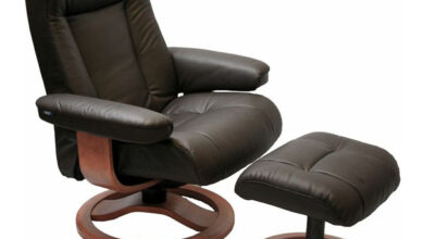 Scansit 110 Ergonomic Leather Recliner Chair + Ottoman