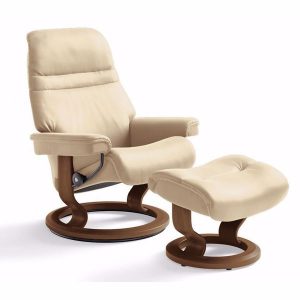 Sunrise Small Chair and Ottoman by Ekornes | Living Room Furniture
