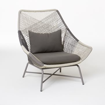 Huron Outdoor Large Lounge Chair + Cushion | west elm