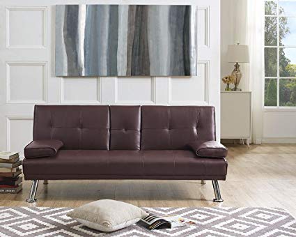 Amazon.com: Naomi Home Futon Sofa Bed with Armrest Espresso: Kitchen