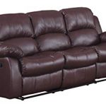 Amazon.com: Homelegance Double Reclining Sofa, Brown Bonded Leather