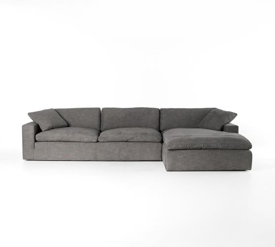 Milo Upholstered Sofa with Chaise Sectional | Pottery Barn
