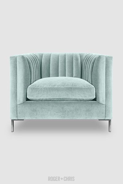 Mid-Century Modern Channel-Tufted Shelter Sofas, Armchairs
