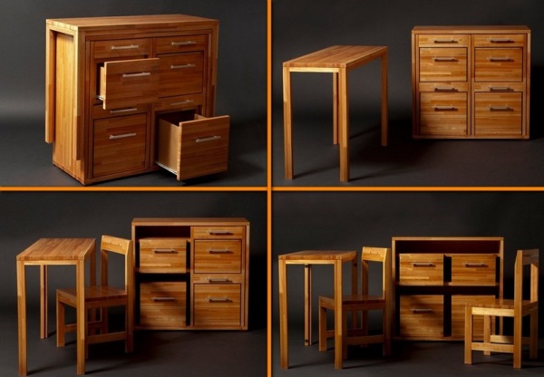 Space Saving Furniture Cupboard with Table and Chairs | Home Design