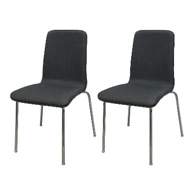 Upholstered Stacking Chair Flat Gray (Set Of 2) - Room Essentials