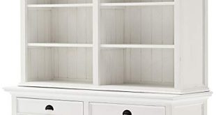 Amazon.com: NovaSolo Halifax Pure White Mahogany Wood Hutch Bookcase