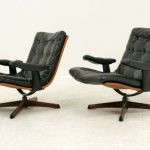 Leather Swivel Lounge Chairs