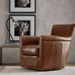 Irving Roll Arm Leather Swivel Armchair with Nailheads | Pottery Barn