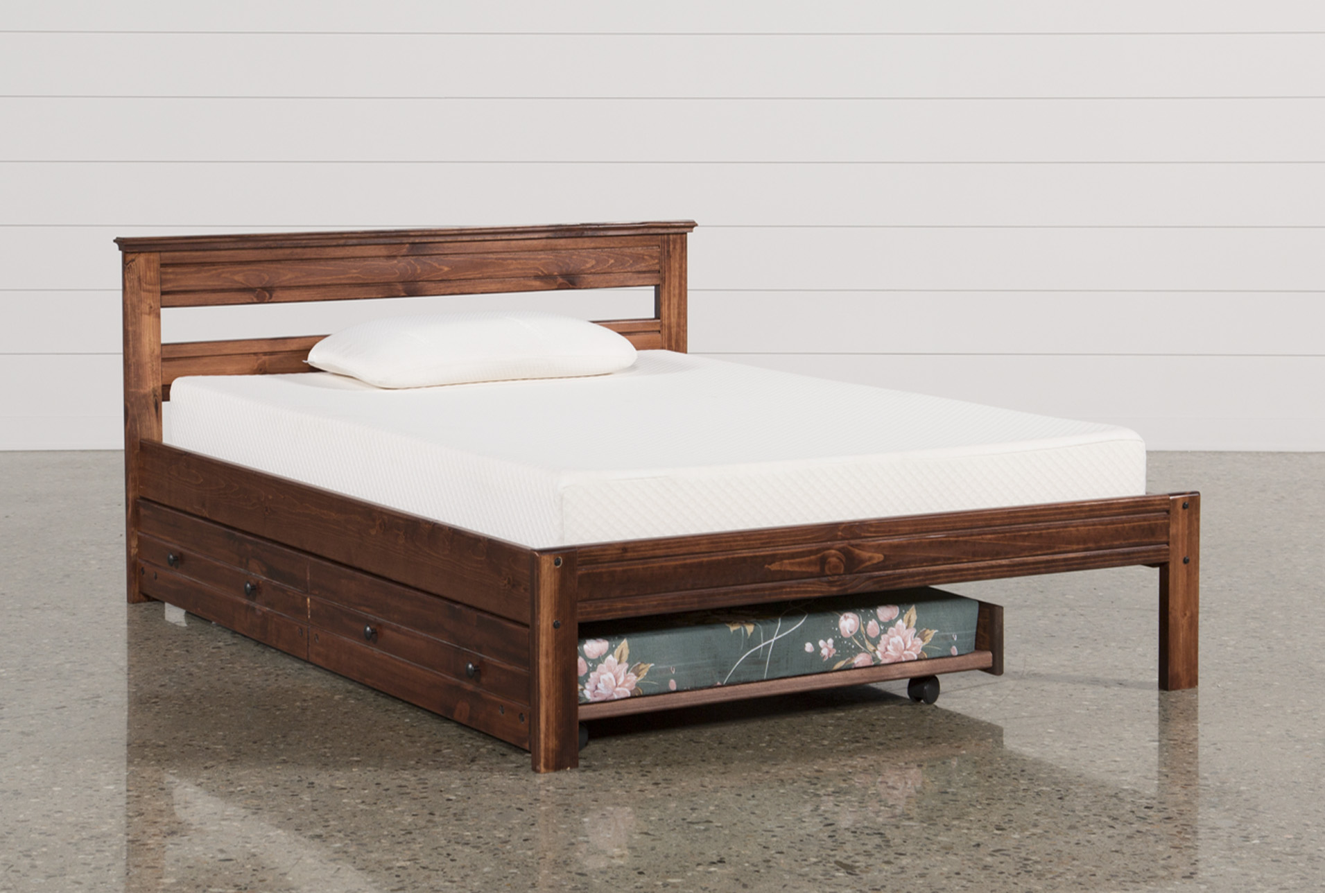 Sedona Full Platform Bed With Trundle With Mattress | Living Spaces