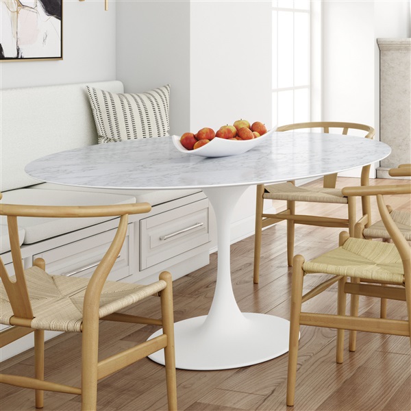 Saarinen Tulip Oval Marble Dining Table