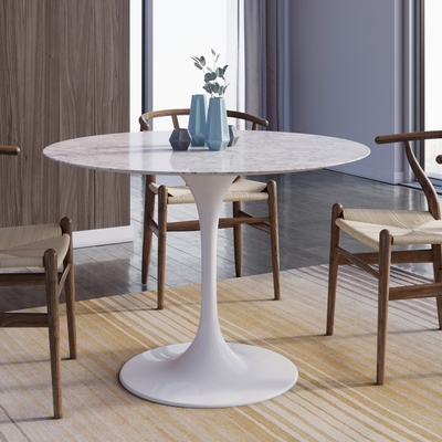Saarinen Tulip Round Marble Dining Table