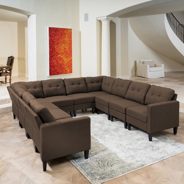 Shop Emmie Mid Century Modern 10-piece U-shaped Sectional Sofa Set