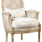 Laval French Country Medallion Back Monogram Upholstered Armchair