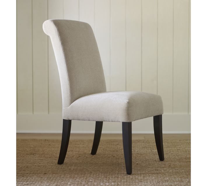 PB Comfort Roll Upholstered Dining Chairs | Pottery Barn