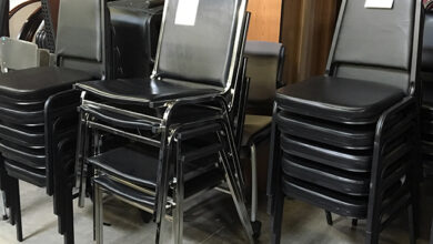 used black stack chairs - Arizona Office Furniture