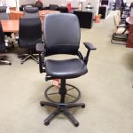 Used Drafting Stools Leap Black Leather Stool by Steelcase Chair