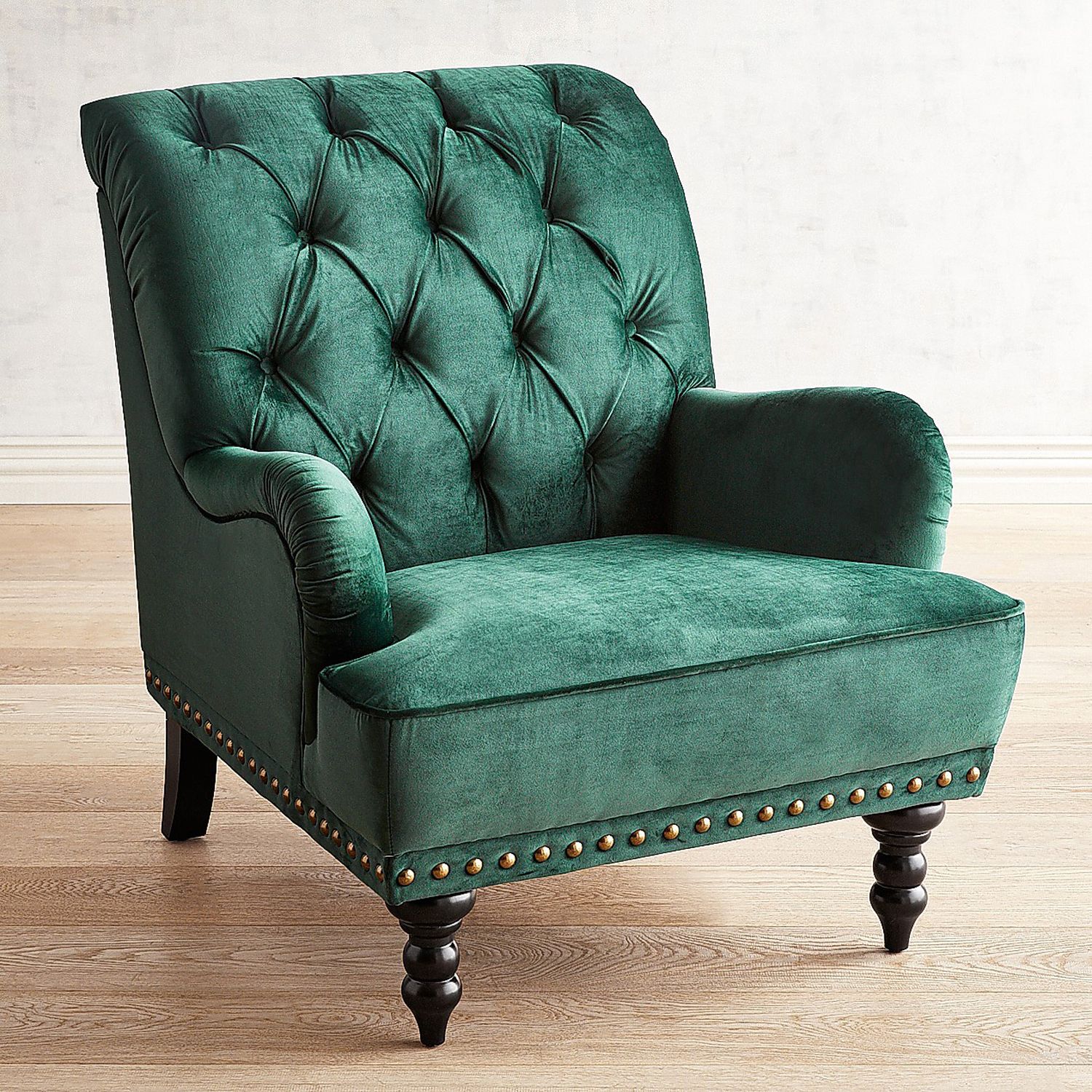 Chas Emerald Velvet Armchair | Pier 1