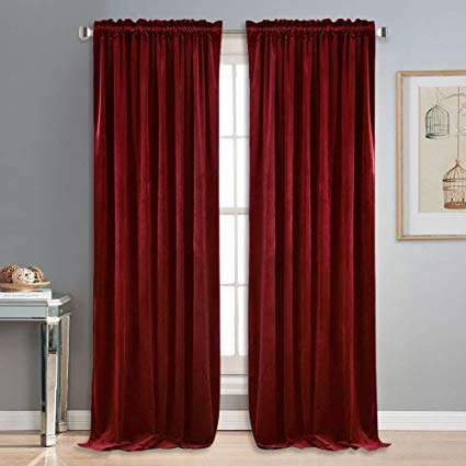 Amazon.com: NICETOWN Red Velvet Curtains and Drapes for Bedroom