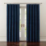 Windsor Blue Velvet Curtains | Crate and Barrel