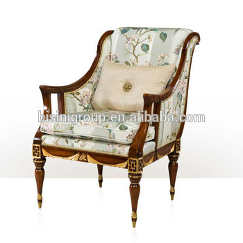 Graceful Antique Victorian Armchair With Golden Highlights And