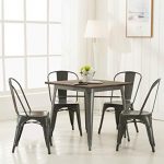 Amazon.com - Modern Vintage Metal Stackable Dining Chairs with Backs