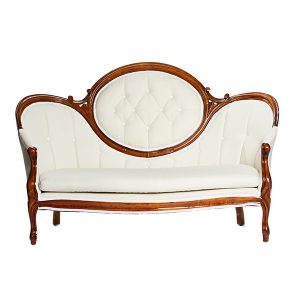SOFA: French Linen Vintage Sofa Rental | A LA CRATE RENTALS