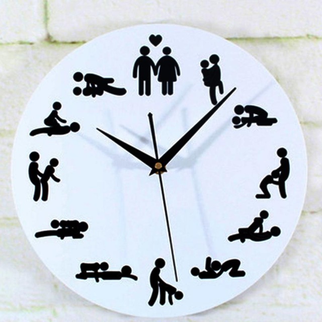 Home Decoration Personality Sex Position Clock Novelty Wall Clock-in