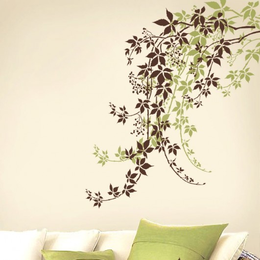 Elegant Vine stencil for easy wall decor. Modern wall stencils for DIY