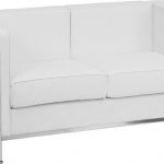 HERCULES Regal Series Contemporary Melrose White Leather Loveseat