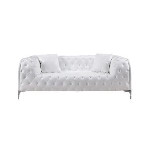 Shop White Faux Leather Loveseat - Free Shipping Today - Overstock
