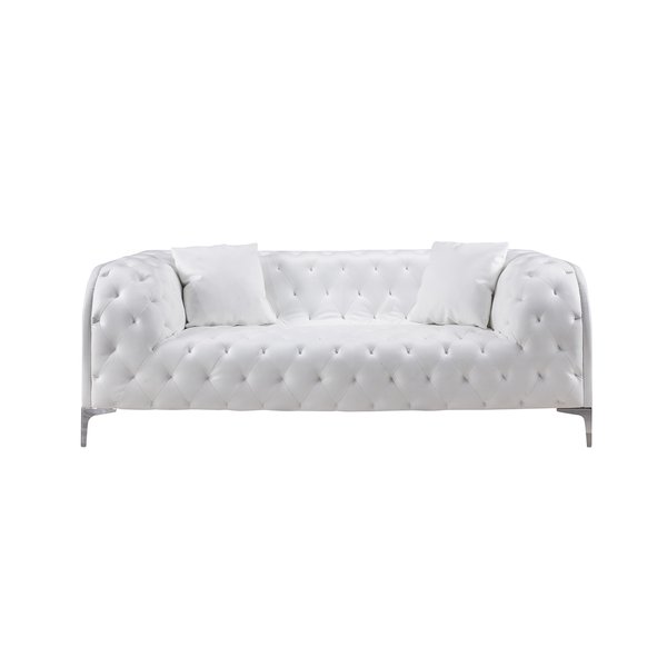 Shop White Faux Leather Loveseat - Free Shipping Today - Overstock