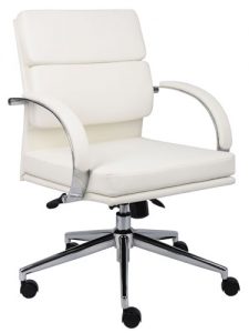 Boss B9406 Black or White Leather Office Chair