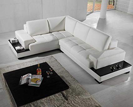 Amazon.com: Vig Furniture T71 Modern Leather Sectional: Kitchen & Dining