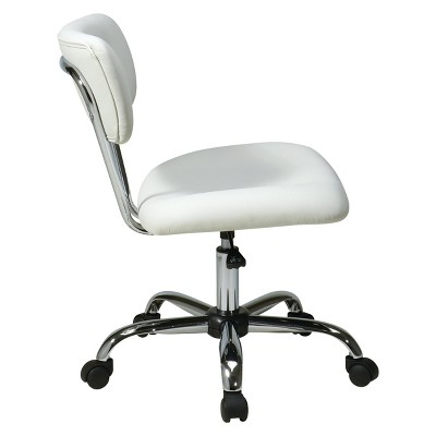 Vista Chrome And Vinyl Desk Chair White - Office Star : Target