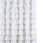 Amazon.com: Ruffled White Fabric Shower Curtain: Home & Kitchen