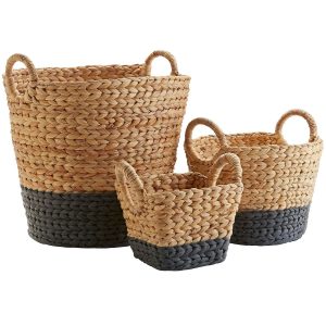Dippy Gray & Natural Wicker Baskets | Pier 1