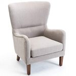 Amazon.com: Belleze Mid-Century Wingback Chair Nailhead Trim Living