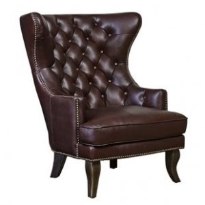 Solomon Leather Wingback Chair | Wayfair