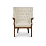 One Allium Way Blanca Fabric Upholstered Wooden Armchair | Wayfair