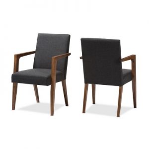 Set Of 2 Andrea Mid - Century Modern Upholstered Wooden Armchair