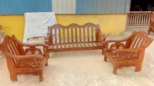 Diaamond&Co Teak And Walnut Wooden Sofa Set - World Cup Model, Rs