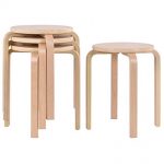 Amazon.com: COSTWAY 17-inch Bentwood Stools Backless Round Top