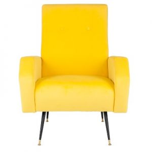 Aida Mid-Century Arm Chair - Yellow Velvet - Safavieh® : Target