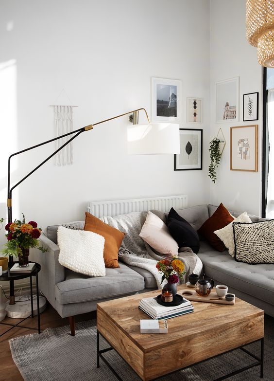 How to decorate your living room with
a  grey couch